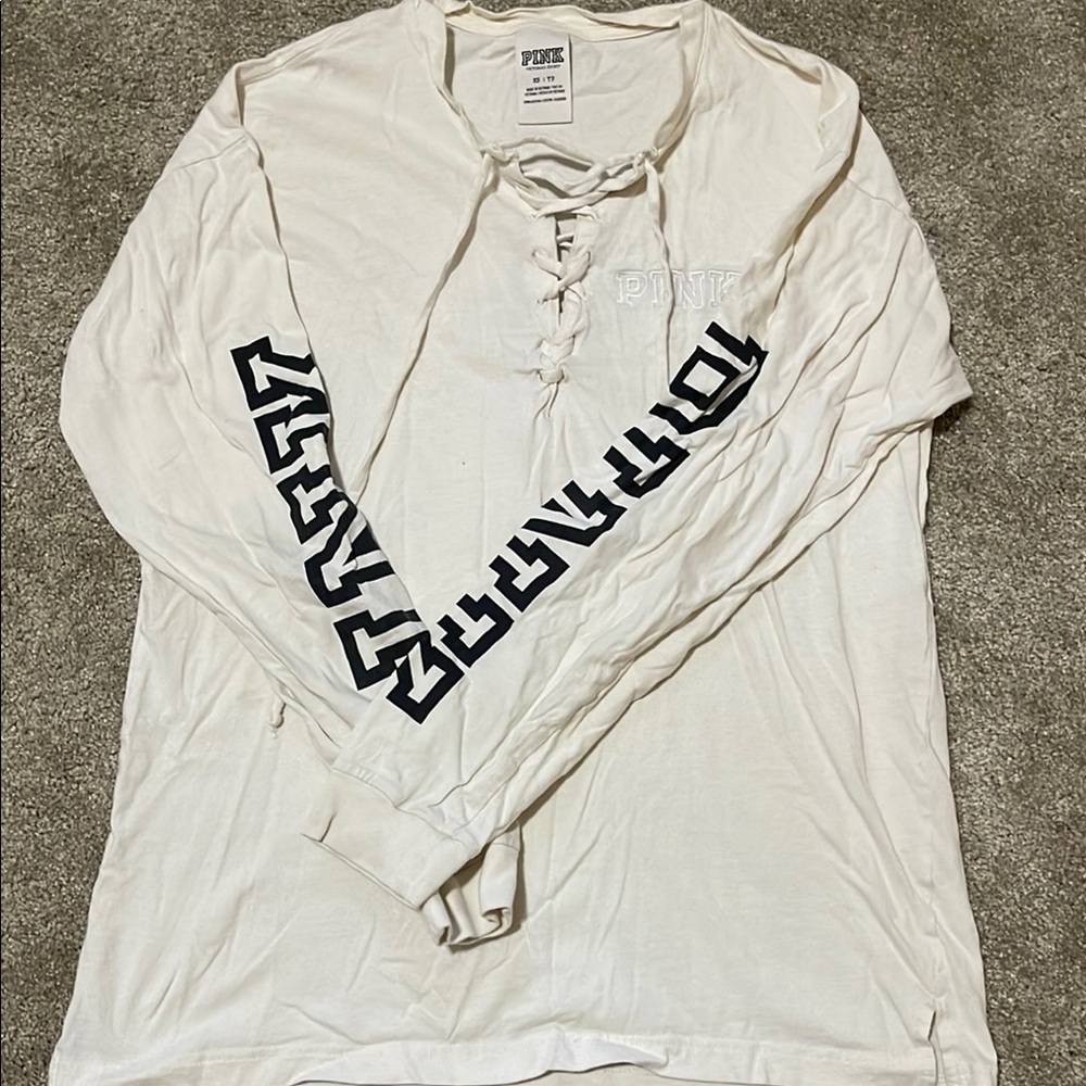 PINK Victoria's Secret White Long Sleeve Shirt